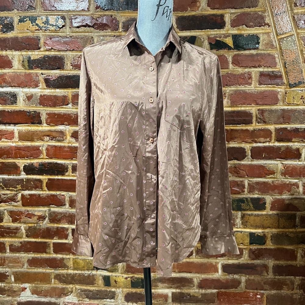 JONES NEW YORK Brown Button Up, Size 14